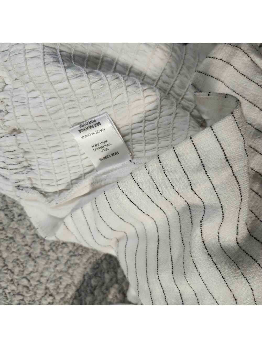Allie Rose White Pinstripe Crop Top with Wide Straps Size Large NWT - Picture 7 of 7